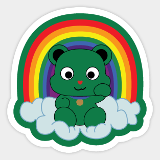 Rainbow Mankei Kuma Dark Outline Sticker